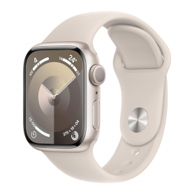 Apple Watch Series 9 GPS Smartwatch 41mm Aluminum Starlight Sport Band Starlight S/M - New