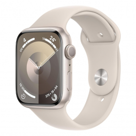 Apple Watch Series 9 GPS 45mm Aluminum Starlight S/M - New Smartwatch with Sport Band