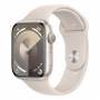 Apple Watch Series 9 GPS 45mm Aluminum Starlight S/M - New Smartwatch with Sport Band