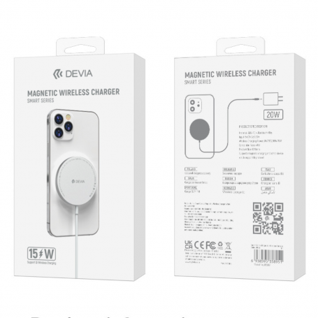 MagSafe Charger Devia Smart Series - 15W 3A - 1M - White