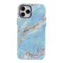 Double Marbled Protective Case for iPhone - Ocean Blue