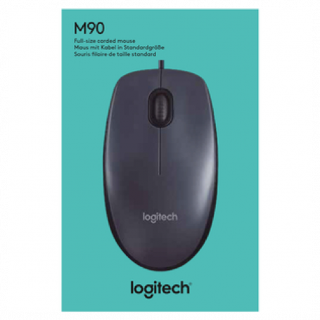 Logitech M90 Wired Optical Mouse - Grey