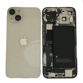 Back Cover Housing iPhone 13 Mini White - Charging Connector + Battery (Original Disassembled) Grade A