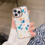 Transparent Case with Patterns for iPhone - Blue White Flowers