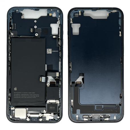 Frame iPhone 14 Black - Charging Connector Battery without Back Glass (Original Disassembled) - Grade B