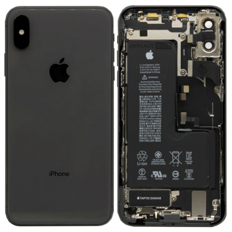 Back Cover Housing iPhone XS Max Black - Charging Connector + Battery (Original Dismantled) Grade A