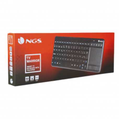 2.4 GHz Wireless Multimedia Keyboard with Touchpad, Multi Device Rechargeable AZERTY - Black - NGS