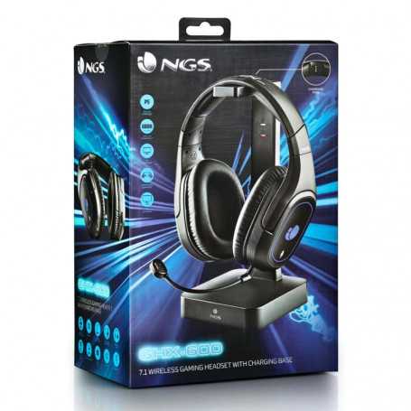 Wireless Microphone Headset with LED Light 2.4 GHZ - Black - NGS