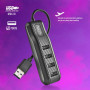 Ultra Slim USB 2.0 Hub with 4 Ports - Black - NGS