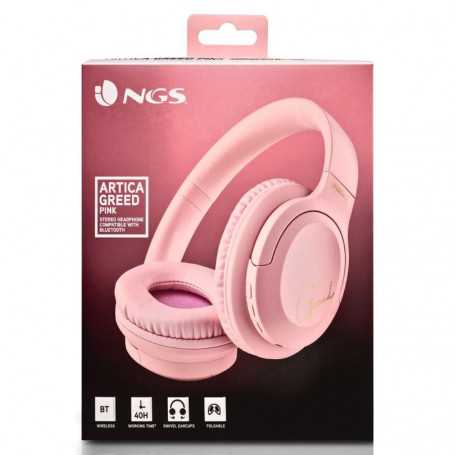 NGS Artica Greed Pink Wireless Headset with Microphone - Pink