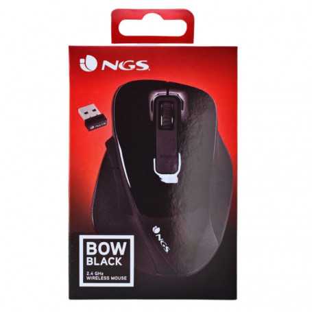 Souris Sans Fils NGS Bow Black 800/1200/1600 DPI - Noir