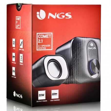 NGS Comet 2.1 USB PC Speaker with Subwoofer - Black and Grey