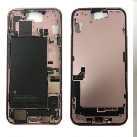 Chassis iPhone 15 Plus sans Vitre Arrière avec Batterie Rose eSIM US (Origine Demonté) Grade A