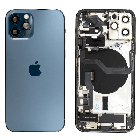 Back Cover Housing iPhone 12 Pro Blue  - Charging Connector (Original Disassembled) Grade B