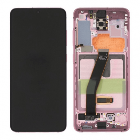 Ecran Samsung Galaxy S20 4G/5G (G980/G981) Rose + Châssis (OEM Soft Oled)