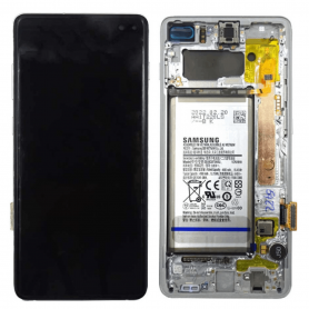Screen Samsung Galaxy S10 Plus (G975) Prism Blue + Frame + Battery (Service Pack) - GH82-18840C
