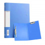 Plastic Document Holder with Double Clips for Files - Blue