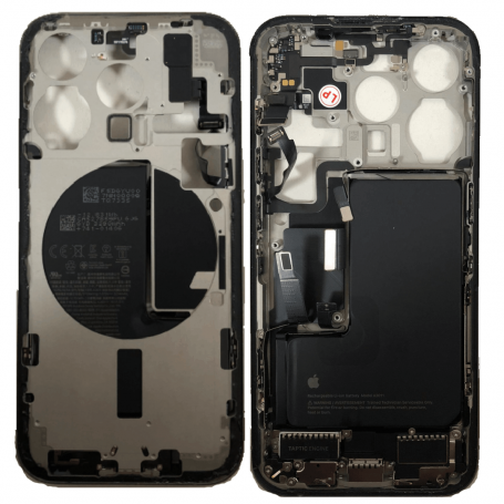 Chassis iPhone 15 Pro sans Vitre Arrière avec Batterie Titane Bleu (Origine Demonté) Grade A