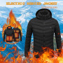 USB Rechargeable Self-Heating Down Jacket with Long Sleeves - Black