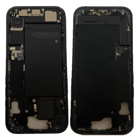 Chassis iPhone 15 sans Vitre Arrière avec Batterie Titane Noir (Origine Demonté) Grade A