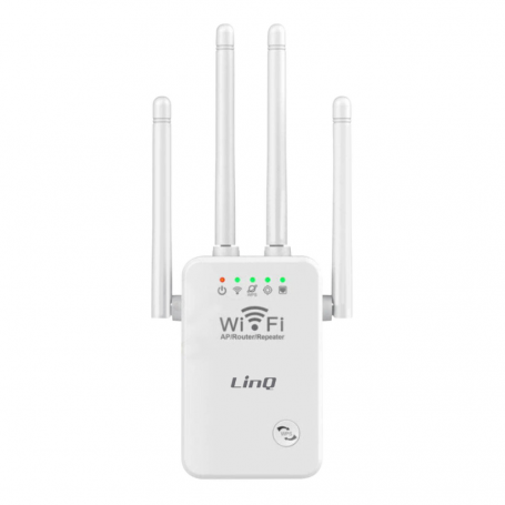 LinQ WLAN500 Long Range Wireless Extender 300Mbps 4 Adjustable Antennas White