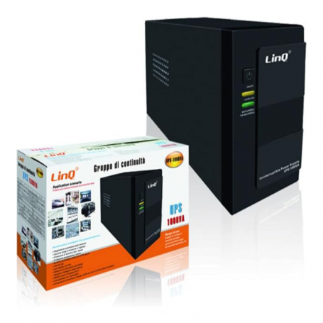 UPS 1000VA LED Battery, LinQ UPS-1000VA Uninterruptible Power Supply - Black