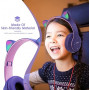 Casque Stéréo Bluetooth P47M avec Oreillette Lumineuse - Violet