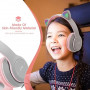 Casque Stéréo Bluetooth P47M avec Oreillette Lumineuse - Gris et Rose