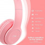 Casque Stéréo Bluetooth P47M avec Oreillette Lumineuse - Rose