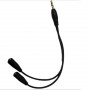 Câble Audio Jack 3,5mm Mâle/2 Femelle - Connecteur Audio 19,5cm Noir