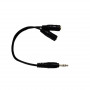 Audio Cable Jack 3.5 mm Male / 2 Jack 3.5mm Female - 19.5 cm - Black