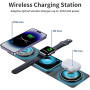 Charger Wireless Magnetic Foldable 3 in 1- XH-X8 - Black