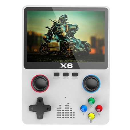 Mini Console de Jeu Vidéo X6 avec Fonction Musique et Double Joystick - Blanc