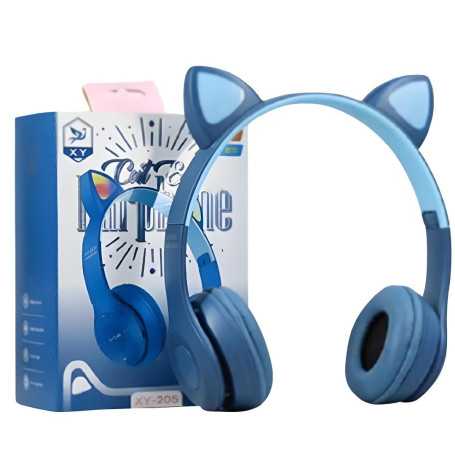 Casque Stéréo Bluetooth P47M avec Oreillette Lumineuse - Bleu