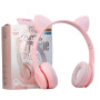 Casque Stéréo Bluetooth P47M avec Oreillette Lumineuse - Rose