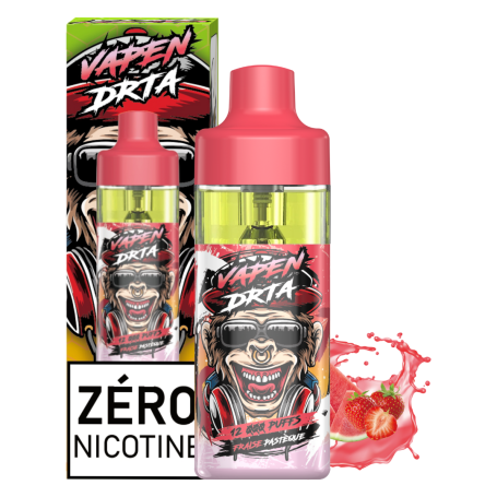 Vapoteuse E-Liquide Rechargeable - Vapen Drta - 12000 puffs 0% Nicotine - Fraise Pasthèque