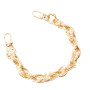 Necklace of Shell of Phone in Mesh Golden with of Stones White - 31 CM