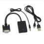 Adaptateur HDMI Vers VGA Qualité HD avec Cable Audio + Cable d'Alimentation USB - 25cm - Noir