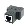 Extension of Cable Network CAT6 RJ45 and Double Adapter - Black