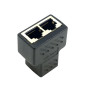 Extension of Cable Network CAT6 RJ45 and Double Adapter - Black