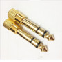 Audio Adapter 6.35mm male to 3.5mm female for Headset / Jack / Microphone - Gold