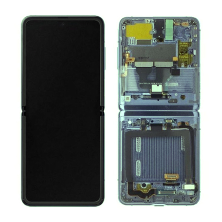 Screen Samsung Galaxy Z Flip 3 5G Green + Frame (Original Disassembled) - Grade A