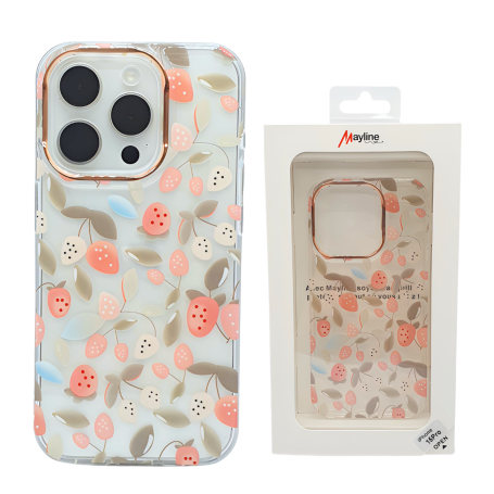 Transparent Case with Patterns for iPhone - Salmon