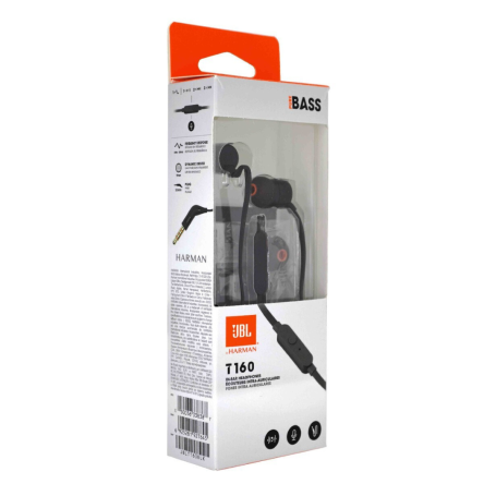 Earphones Kit Hands Free Jack 3.5mm JBL T160 Black