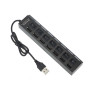 HUB USB 2.0 High Speed 7 Ports - Noir