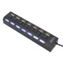 HUB USB 2.0 High Speed 7 Ports - Noir