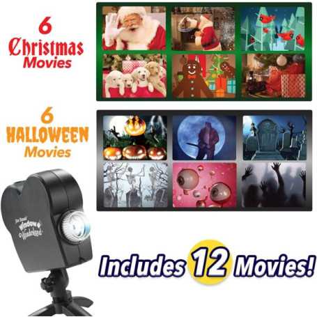 Versatile Projector for Christmas, Halloween and Home Atmosphere - Black