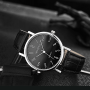 Montre à Quartz pour Hommes Modiya Bracelet en Cuir PU Chiffre Numérique Blanc Noir