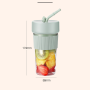 Portable Electric Juice Glass with Lid and Straw - Beige