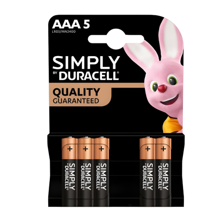 Piles Alcalines Duracell Mini AAA Simplement LR03 MN2400 x 5pcs